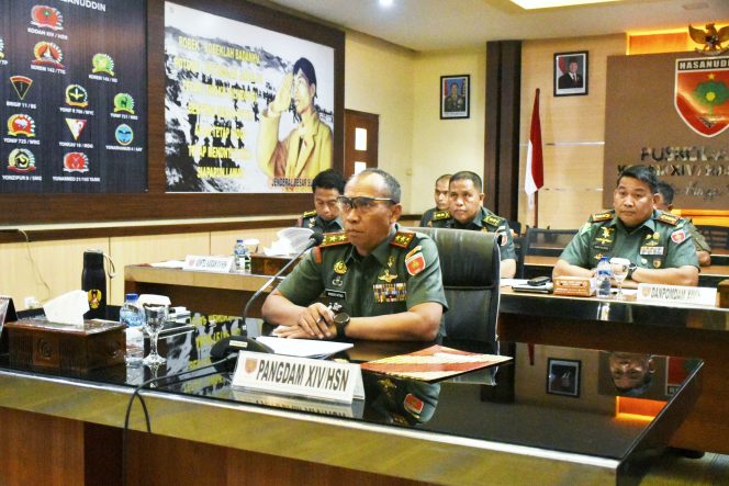 
					Pangdam XIV/Hsn Ikuti Rakor Penanganan Judi Online dilingkungan TNI secara Virtual