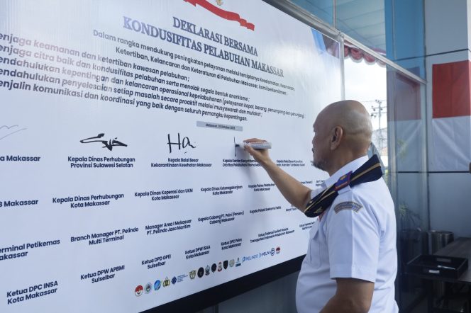 Dukung Kondusifitas Pelabuhan Makassar, Lintas Instansi Teken Deklarasi Bersama